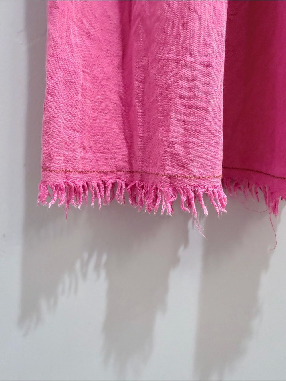 Umgee Hot Pink Tiered Frayed Hem Shirt Summer Shirt Mini Dress Oversized Large - Picture 8 of 12